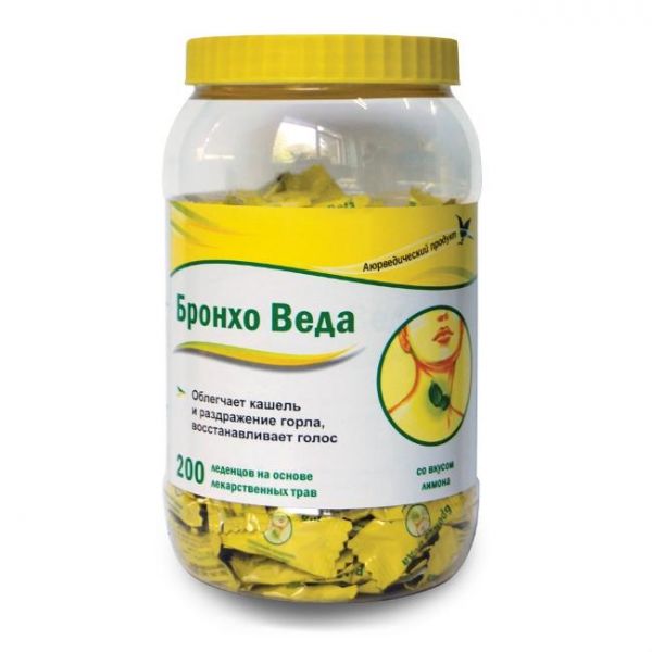 Бронхо Веда леденцы травяные со вкусом лимона 200 шт.