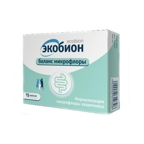 Экобион Баланс микрофлоры капсулы 15 шт. Экобион Баланс микрофлоры капсулы 15 шт.