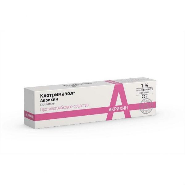 Клотримазол-Акрихин мазь 1% 20 г Клотримазол-Акрихин мазь 1% 20 г