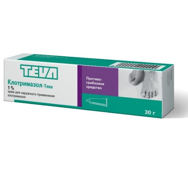 Клотримазол-Тева крем 1% 30 г 30 г Клотримазол-Тева крем 1% 30 г 30 г