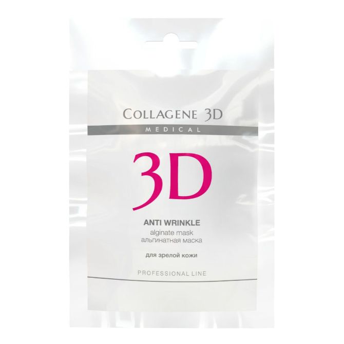 Маска альгинатная Медикал Коллаген 3D (Medical Collagene 3D) PROFF Anti Wrinkle 30 г для лица и тела упак.