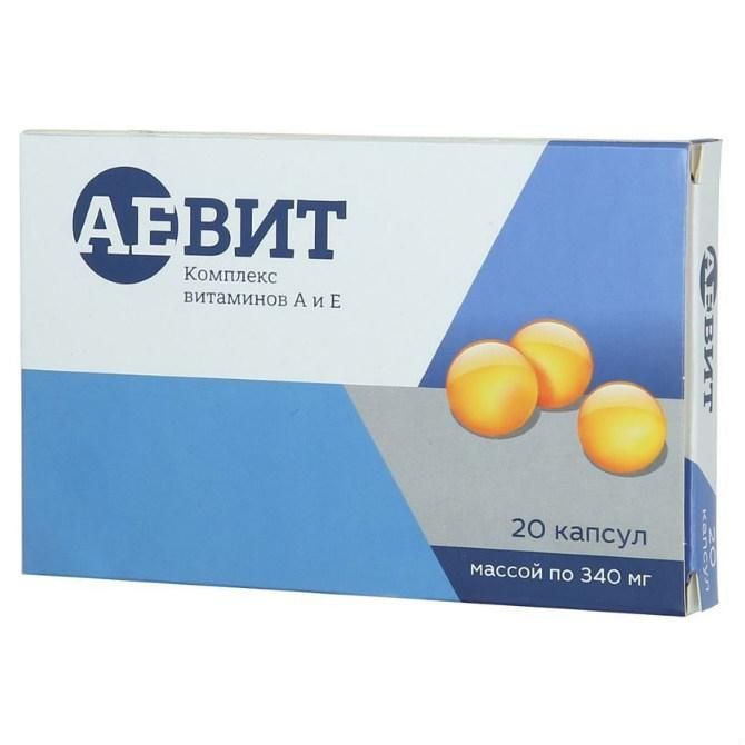 Аевит комплекс витаминов А и Е 340 мг капсулы 20 шт.