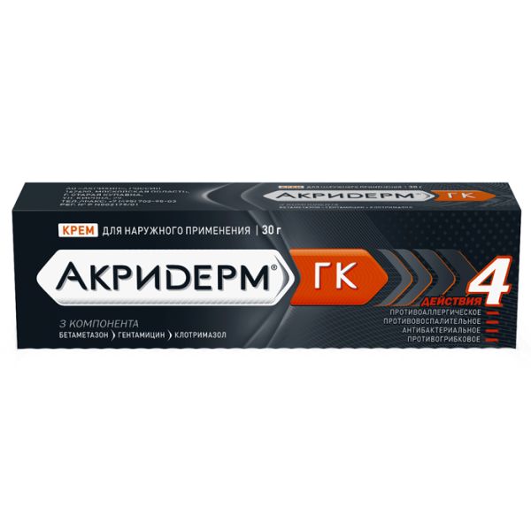 Акридерм гк крем 0.064%, 15 г Акридерм гк крем 0.064%, 15 г
