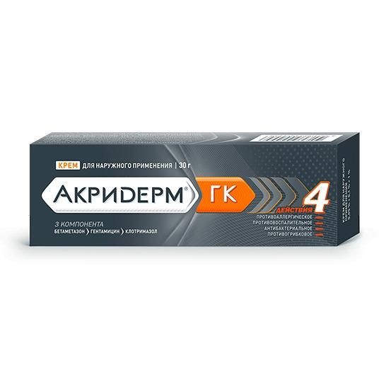 Акридерм ГК крем 0.064%, 30 г Акридерм ГК крем 0.064%, 30 г