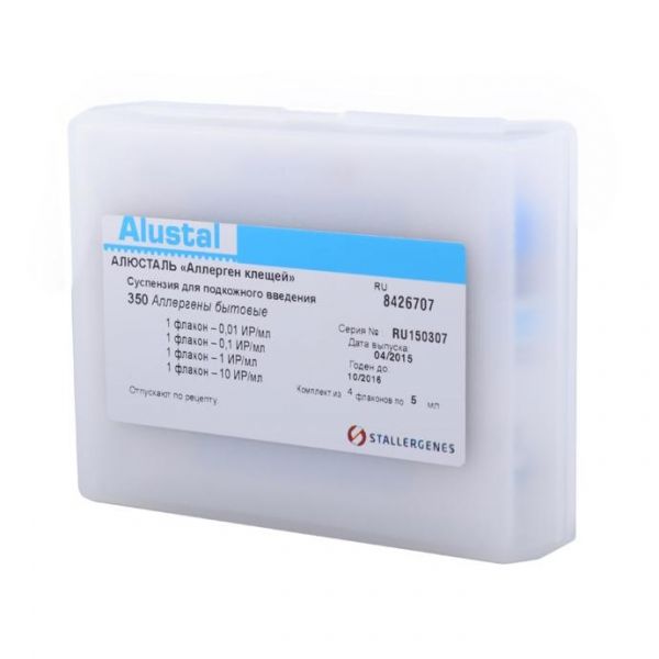 Алюсталь Аллерген клещей начальный курс, флакон 5 мл, 4 шт.
