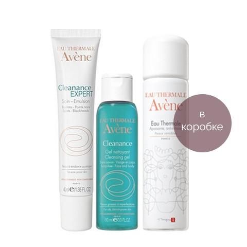 Avene Cleanance Expert Набор: Эмульсия + Бонус (Очищающий гель и Термальная вода) 40мл + 50мл + 50мл