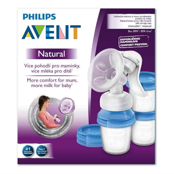 Avent Молокоотсос ручной Natural с контейнером для хранения молока SCF330/13 арт.86540 1шт