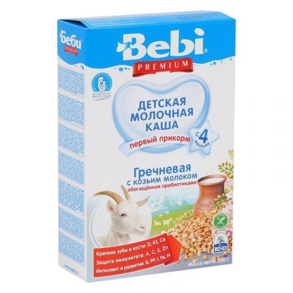 Bebi Premium каша гречневая на козьем молоке с пребиотиками 5 мес. 200 г Bebi Premium каша гречневая на козьем молоке с пребиотиками 5 мес. 200 г