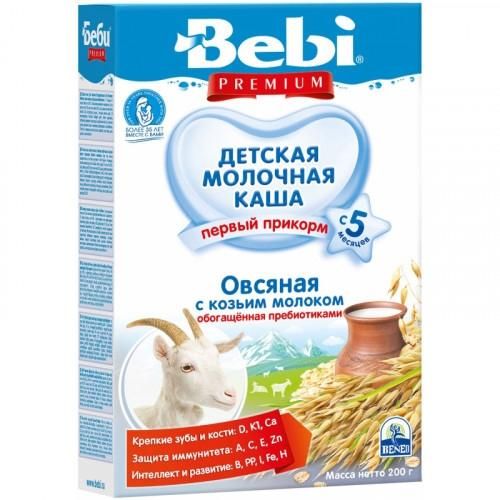 Bebi Premium каша овсяная на козьем молоке с пребиотиками 5 мес. 200 г