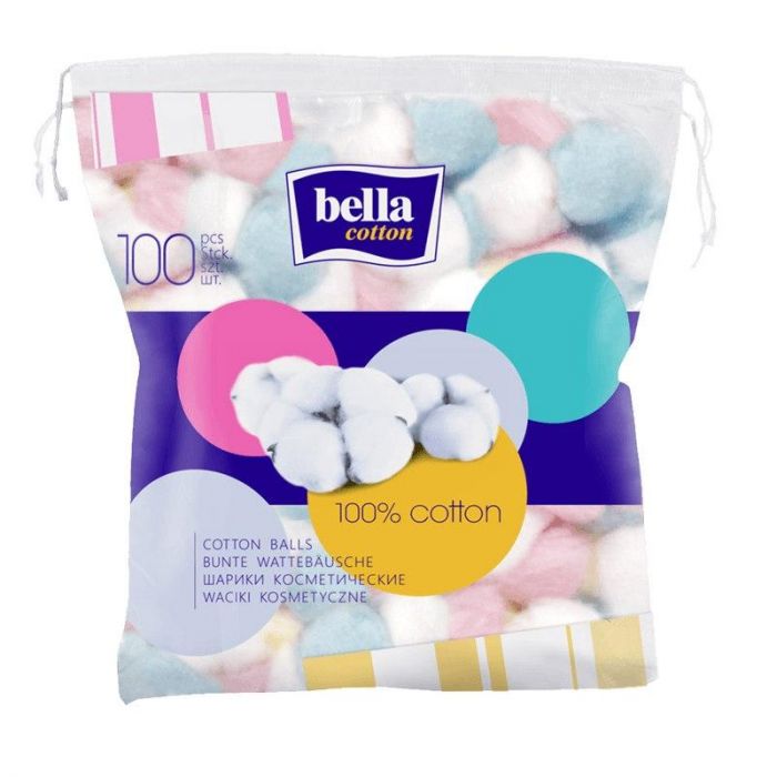 Bella Cotton Ватные шарики цветные 100 шт.