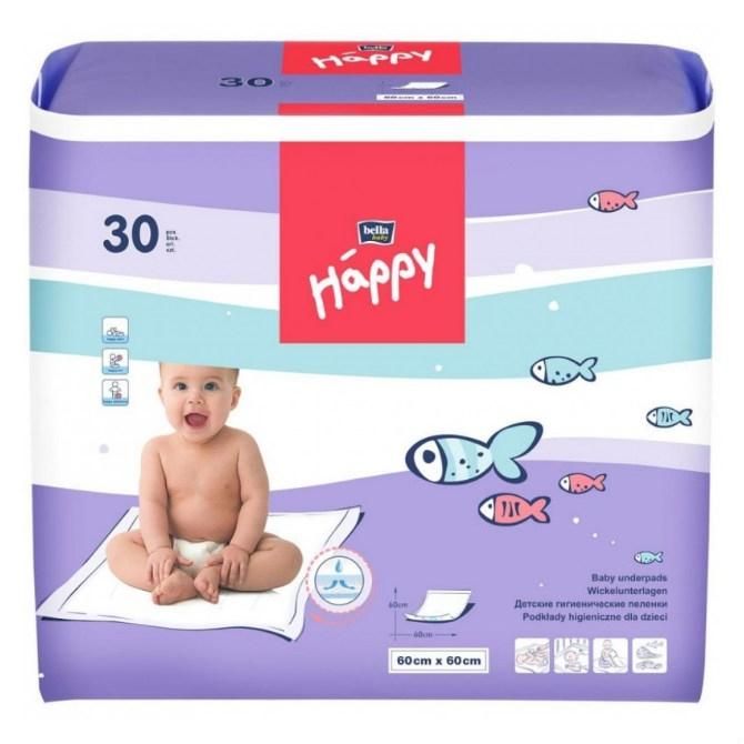 Bella Пеленки детские Baby Happy 60 х 60 см 30 шт.