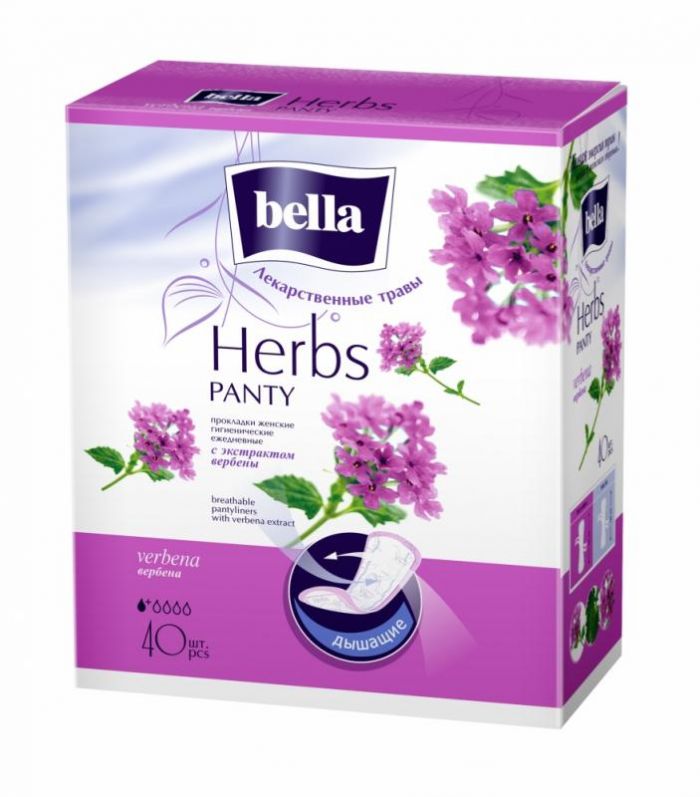 Bella Прокладки Panty Herbs verbena с экстрактом вербены ежедневные 40 шт.