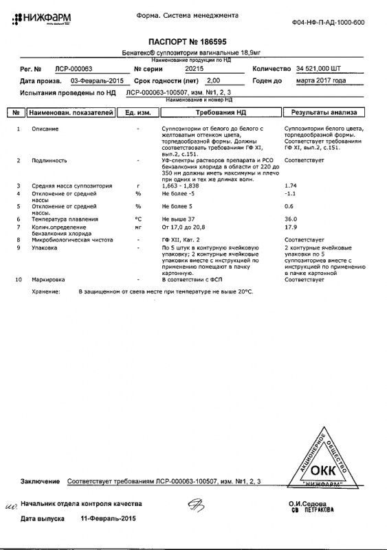 Бенатекс свечи, 10 шт.