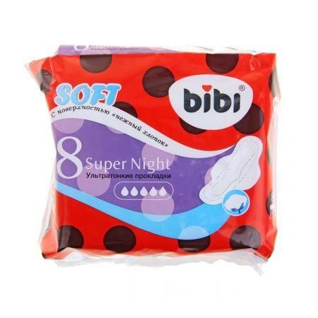 Bibi прокладки Super Night Soft 8 шт