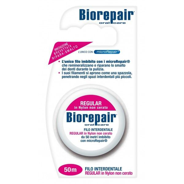 Biorepair Зубная нить Floss Nylon Un-Waxed расширяющаяся без воска 40 м