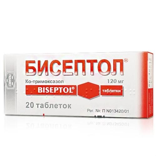 Бисептол таблетки 120 мг, 20 шт. Бисептол таблетки 120 мг, 20 шт.