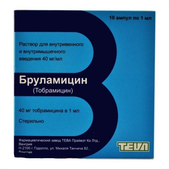 Бруламицин р-р для в/вен. и в/мыш. введ. 40 мг/мл 1 мл ампулы 10 шт.