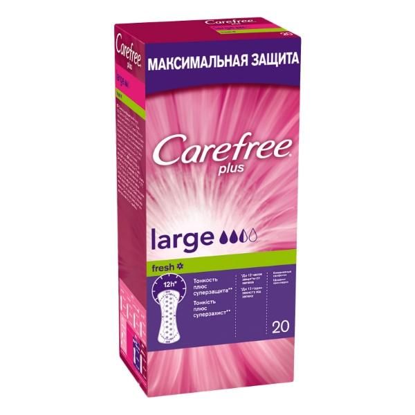 Carefree Plus Large салфетки (прокладки) ежедневные 20 шт