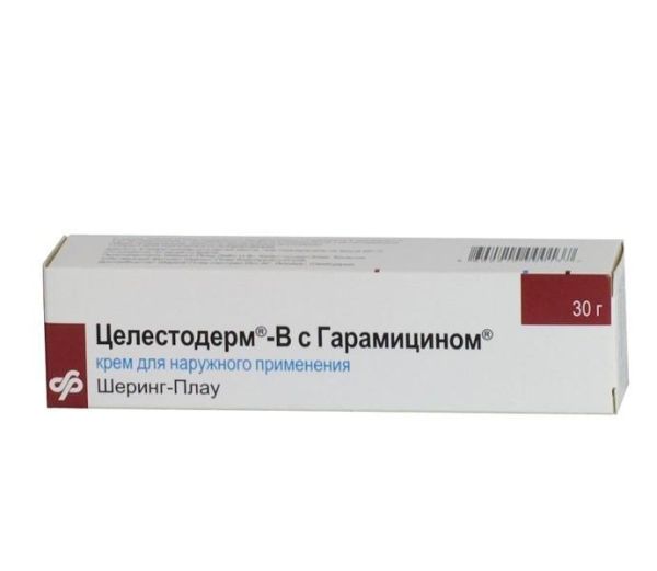 Целестодерм в с гарамицином крем 0.1%, 30 г Целестодерм в с гарамицином крем 0.1%, 30 г