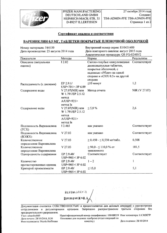 Чампикс таблетки покрыт.плен.об. 500 мкг 11 шт.+ 1 мг 14 шт.