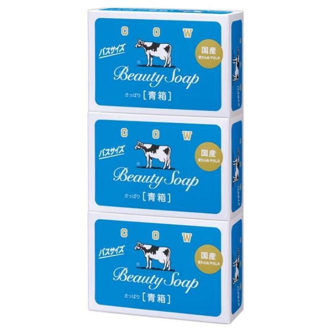 Cow мыло молочное освежающее Beauty Soap с ароматом жасмина синяя упаковка 3 шт.х 135 г