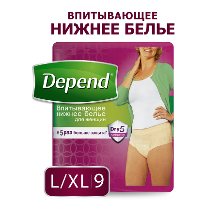 Впитывающее нижнее белье для женщин, Depend