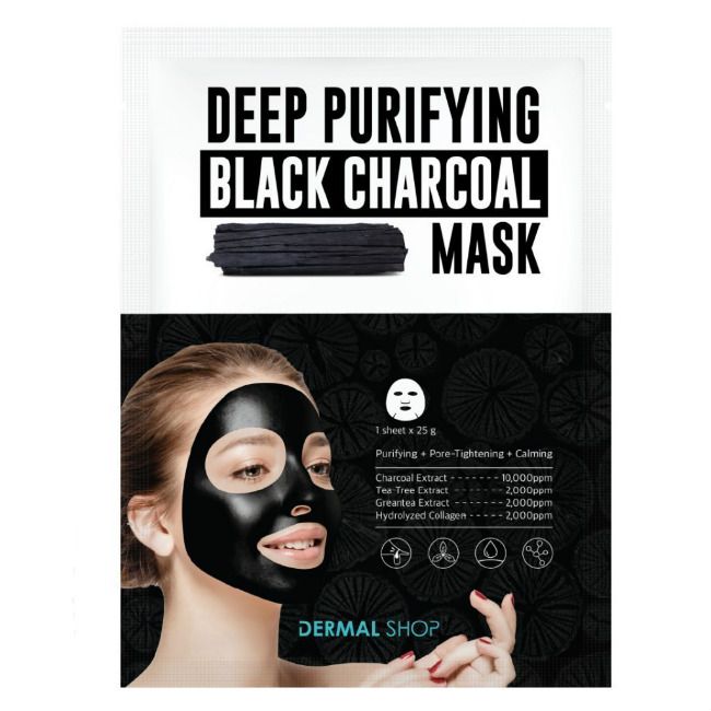 Dermal Shop Маска для лица с экстр. древесного угля, зеленого чая и чайного д