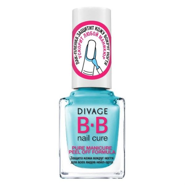 Divage BB Средство для защиты кожи вокруг ногтя для всех видов нейл-арта pure manicure peel off formula 12 мл