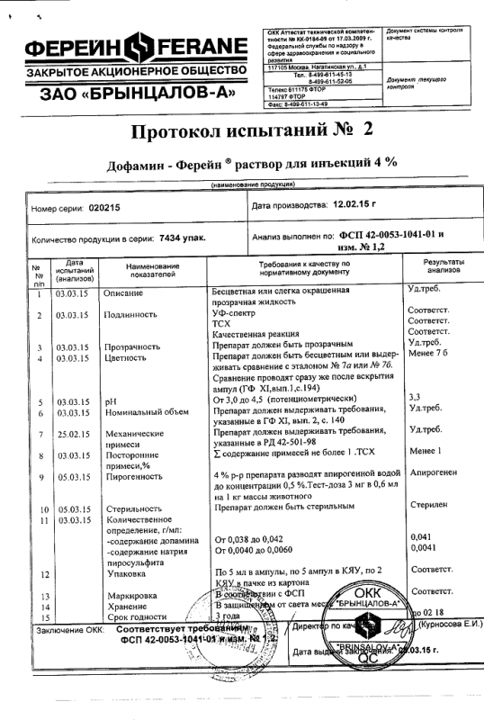 Дофамин ампулы 4% , 5 мл , 10 шт.