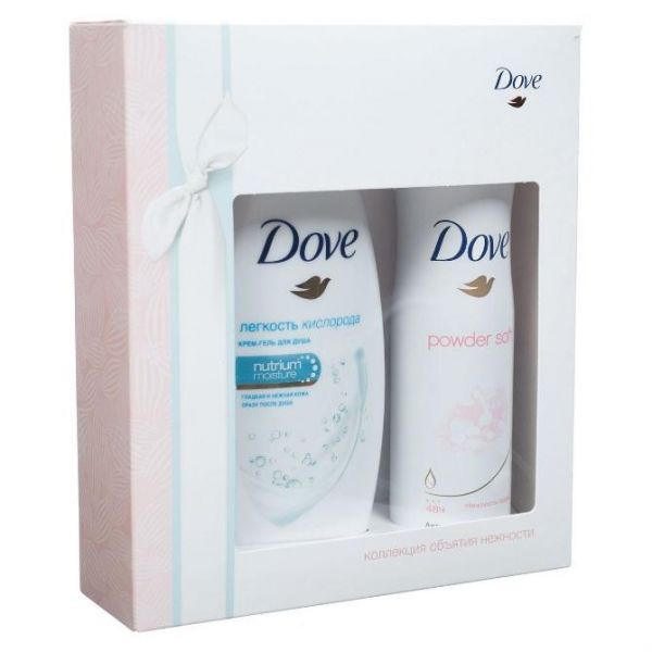 Dove Набор подарочный Объятия нежности гель для душа+дез.спрей 250мл+150мл Dove Набор подарочный Объятия нежности гель для душа+дез.спрей 250мл+150мл