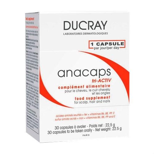 Ducray Аnacaps tri-Activ для укрепления волос, кожи головы и ногтей капсулы 3х30 шт. Ducray Аnacaps tri-Activ для укрепления волос, кожи головы и ногтей капсулы 3х30 шт.
