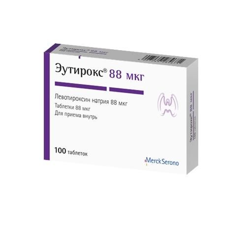 Эутирокс таблетки 88 мкг, 100 шт.