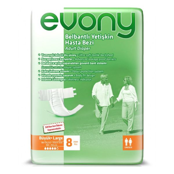 Evony Подгузники для взрослых L 8шт Evony Подгузники для взрослых L 8шт
