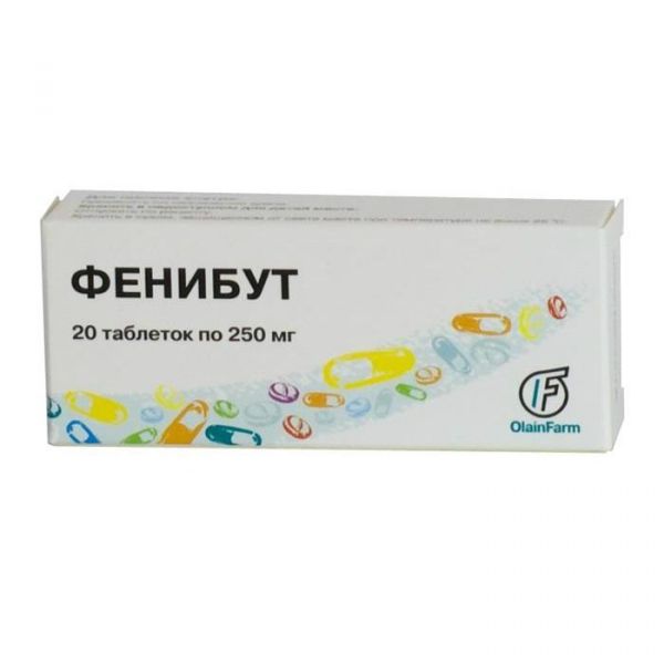 Фенибут таблетки 250 мг, 20 шт. Фенибут таблетки 250 мг, 20 шт.