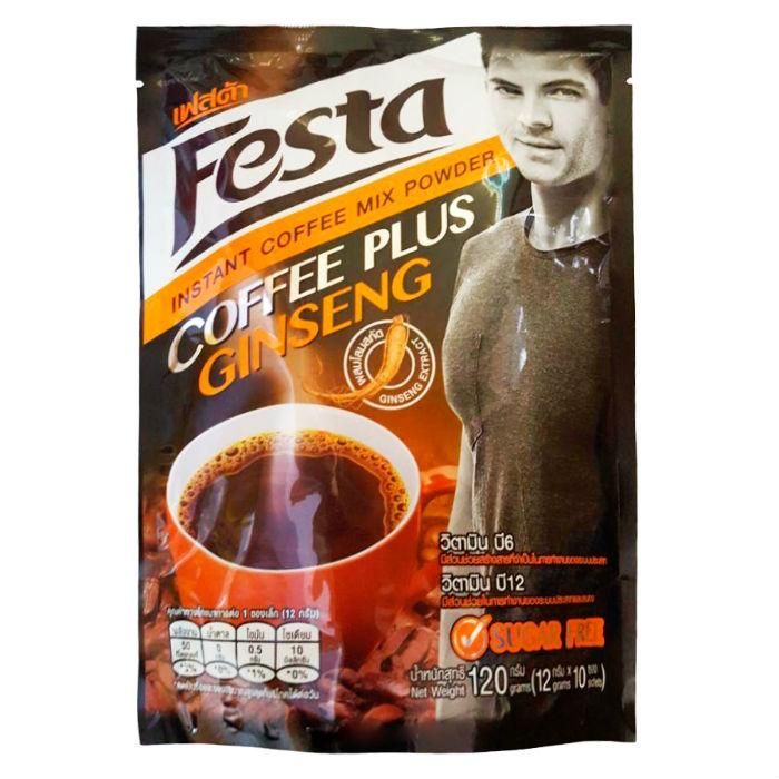 Festa Coffee Plus Ginseng растворимый кофейный напиток с женьшенем 12 г саше 10 шт.