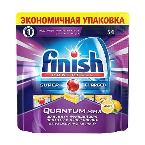 Finish Quantum Max средство для мытья посуды для посудомоечных машин Лимон таблетки 54 шт