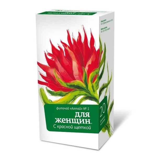 Фиточай Алтай №1 женский красная щетка, фильтрпакетики, 20 шт. Фиточай Алтай №1 женский красная щетка, фильтрпакетики, 20 шт.