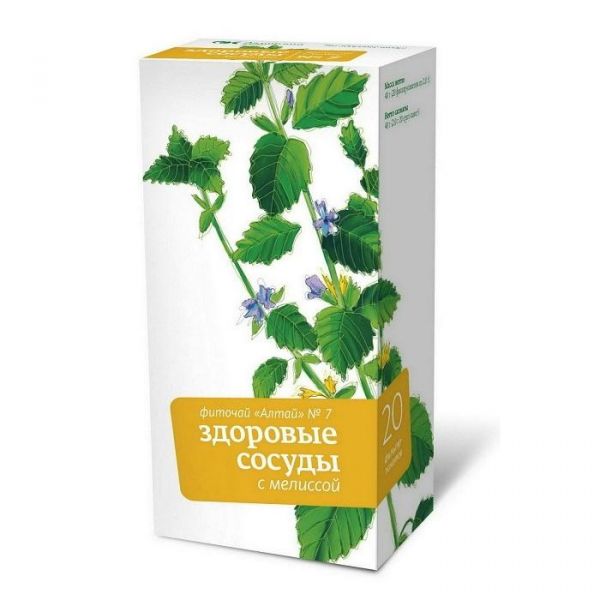 Фиточай Алтай №7 здоровые сосуды мелисса, фильтрпакетики, 20 шт. Фиточай Алтай №7 здоровые сосуды мелисса, фильтрпакетики, 20 шт.