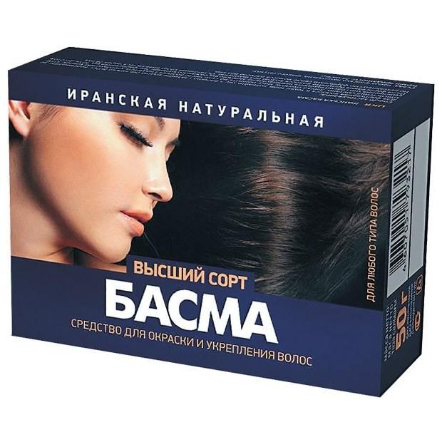 Фитокосметик Басма иранская натуральная высший сорт 50г упак.