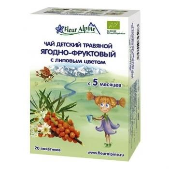 Fleur Alpine Organic чай травяной Ягодно-фруктовый с липовым цветом с 5 мес. 30 г