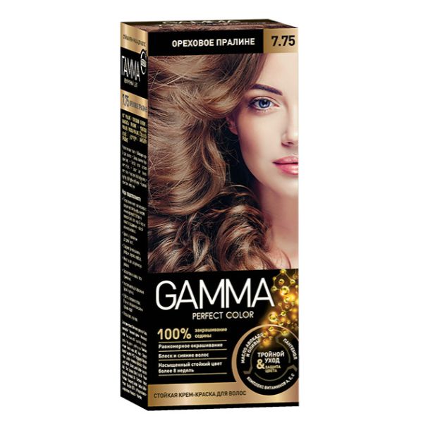 Gamma Perfect color Крем-краска для волос 7.75 ореховое пралине