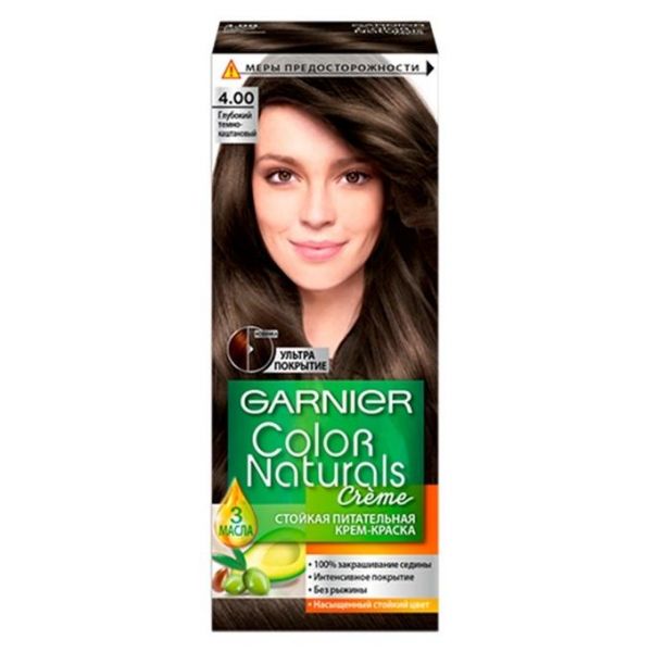 Garnier Color Naturals Краска для волос 4.00 Глубокий темно каштановый 110мл