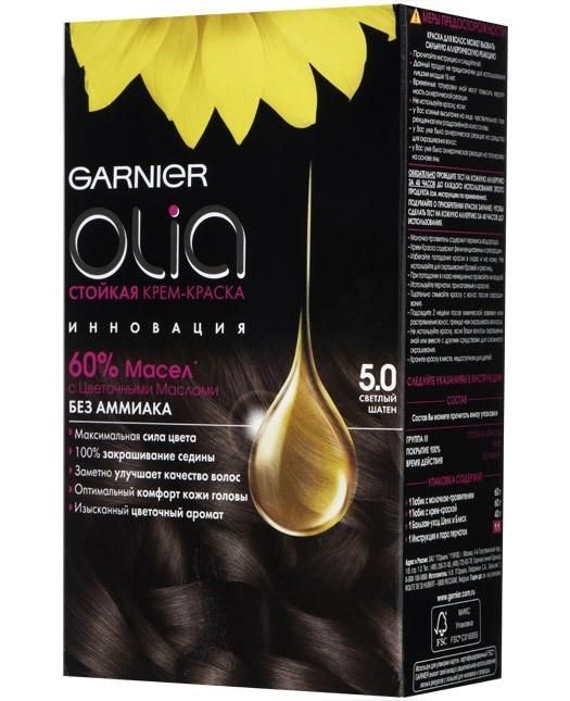 Garnier Olia Краска для волос 5.0 Светлый кашт 160мл 5.0 Светлый кашт 160мл