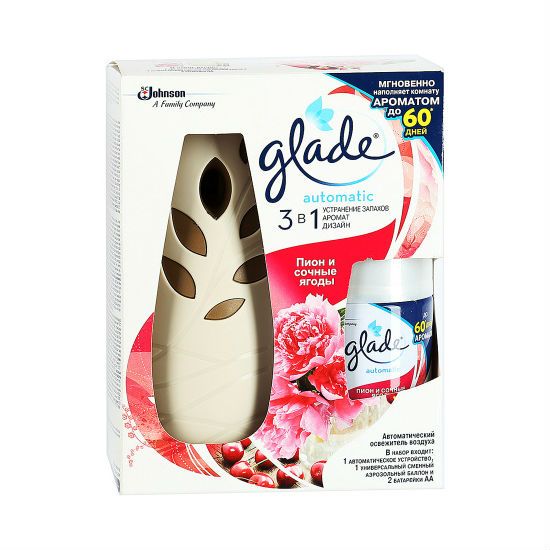 Glade Освежитель воздуха Automatik основной блок Пион и сочные ягоды 269мл Glade Освежитель воздуха Automatik основной блок Пион и сочные ягоды 269мл