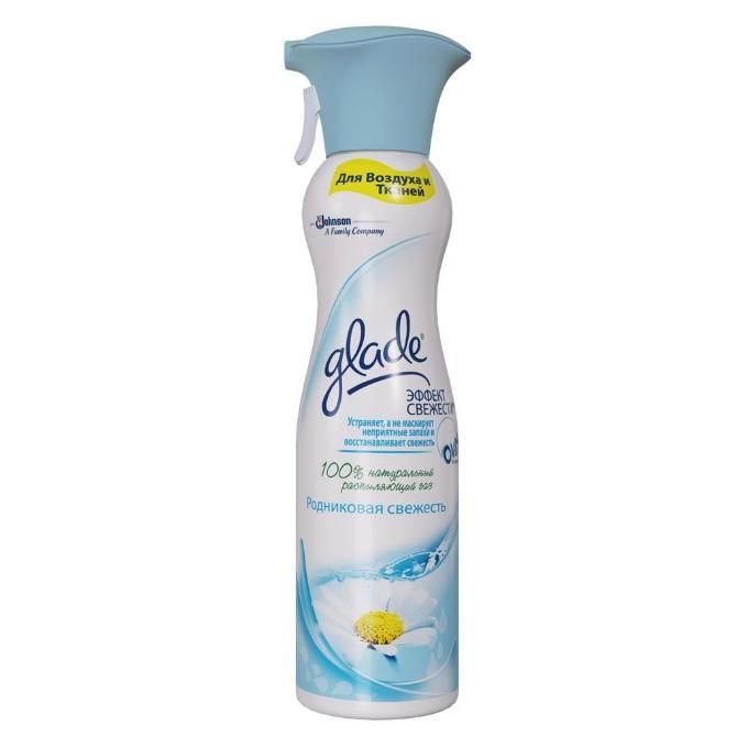 Glade Освежитель воздуха Эффект свежести для воздуха и тканей Родниковая свежесть 275 мл