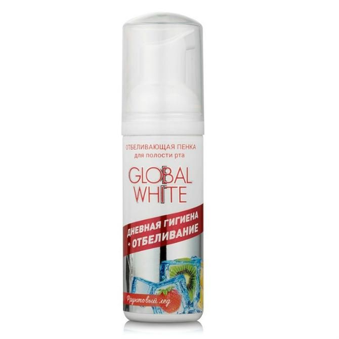 Global White Пенка отбеливающая Whitening Active Oxygen Фруктовый лед 50 мл