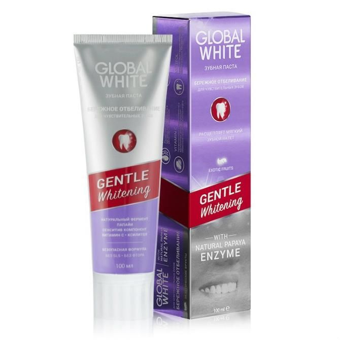 Global White Зубная паста Gentle Whitening Бережное отбеливание для чувтвительных зубов 100 мл