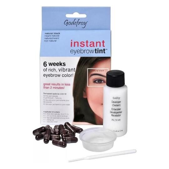 Godefroy Instant Eyebrow Tint Краска-хна для бровей тон черный капсулы 15 шт.