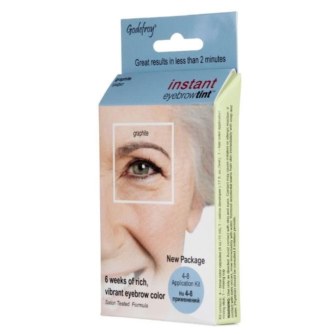 Godefroy Instant Eyebrow Tint Краска-хна для бровей тон графит капсулы 4 шт.