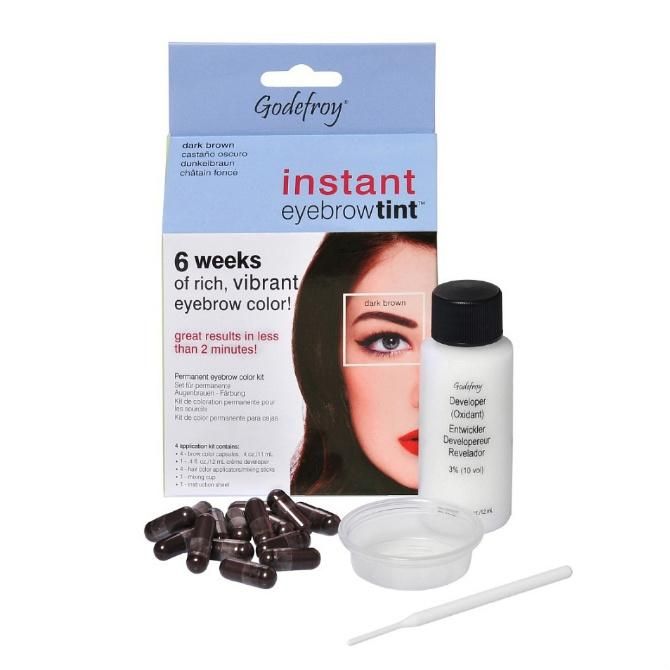 Godefroy Instant Eyebrow Tint Краска-хна для бровей тон темно-коричневый капсулы 15 шт.